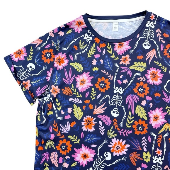 NWT Pixie Lady Floral Skeleton Graphic T-Shirt - Picture 1 of 10